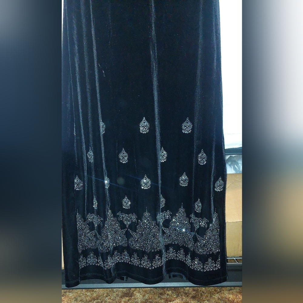 Womens XL Elegant Navy Blue Evening Dress - Picture 2 of 6